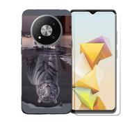 BMPNLSZ Funda para ZTE Blade A73 Pro 5G, Suave Silicona TPU Canica Carcasa Caso Case + Cristal Templado Film Vidrio Protector de Pantalla para ZTE Blade A73 Pro 5G - BST8