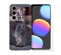 BMPNLSZ Funda para ZTE Blade V80 MAX, Suave Silicona TPU Canica Carcasa Caso Case + Cristal Templado Film Vidrio Protector de Pantalla para ZTE Blade V80 MAX - BST8