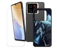 BMPNLSZ Funda para ZTE Blade V80 Vita, Cover Suave Silicona TPU Carcasa Caso Protectora Case + Cristal Templado Film Vidrio Protector de Pantalla para (6,75") - LH54