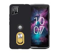 BMPNLSZ Negro Funda para Crosscall Stellar-M6 Chamonix Mont Blanc + Amarillo Anillo de Soporte Giratorio Desmontable de 360°,Suave Silicona TPU Shell Cover Caso Bumper Anti-Golpes Carcasa Case.