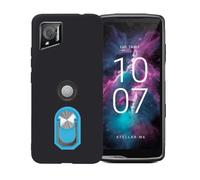 BMPNLSZ Negro Funda para Crosscall Stellar-M6 Chamonix Mont Blanc + Azul Anillo de Soporte Giratorio Desmontable de 360°,Suave Silicona TPU Shell Cover Caso Bumper Anti-Golpes Carcasa Case.