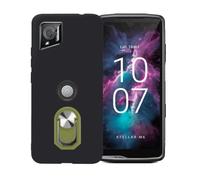 BMPNLSZ Negro Funda para Crosscall Stellar-M6 Chamonix Mont Blanc + Verde Anillo de Soporte Giratorio Desmontable de 360°,Suave Silicona TPU Shell Cover Caso Bumper Anti-Golpes Carcasa Case.