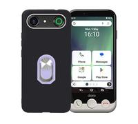 BMPNLSZ Negro Funda para Doro Aurora A10 + Púrpura Anillo de Soporte Giratorio Desmontable de 360°,Suave Silicona TPU Shell Cover Caso Bumper Anti-Golpes Carcasa Case.