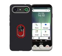BMPNLSZ Negro Funda para Doro Aurora A10 + Rojo Anillo de Soporte Giratorio Desmontable de 360°,Suave Silicona TPU Shell Cover Caso Bumper Anti-Golpes Carcasa Case.