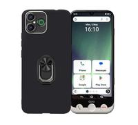 BMPNLSZ Negro Funda para Doro Aurora A30 + Negro Anillo de Soporte Giratorio Desmontable de 360°, Suave Silicona TPU Shell Cover Caso Bumper Anti-Golpes Carcasa Case.