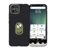 BMPNLSZ Negro Funda para Doro Aurora A30 + Verde Anillo de Soporte Giratorio Desmontable de 360°,Suave Silicona TPU Shell Cover Caso Bumper Anti-Golpes Carcasa Case.