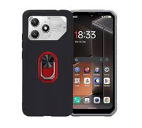 BMPNLSZ Negro Funda para FairPhone 6+ + Rojo Anillo | Anillo de Soporte Giratorio Desmontable de 360°, Suave Silicona Caso Anti-Golpes Carcasa Funda para móvil (6,31")