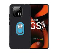 BMPNLSZ Negro Funda para Gigaset GS6 + Azul Anillo