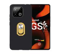 BMPNLSZ Negro Funda para Gigaset GS6 Pro + Amarillo Anillo