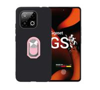 BMPNLSZ Negro Funda para Gigaset GS6 Pro + Rosa Anillo