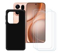 BMPNLSZ Negro Funda para OPPO Find X9S Pro + 3 Screen Protector | Suave Silicona TPU Canica Carcasa Caso Protector + Cristal Templado Film Vidrio para OPPO Find X9S Pro (6,32")