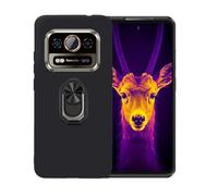 BMPNLSZ Negro Funda para Ulefone Armor 25T Pro(6,78") + Negro Anillo de Soporte Giratorio Desmontable de 360°, Suave Silicona TPU Shell Cover Caso Bumper Anti-Golpes Carcasa Case.