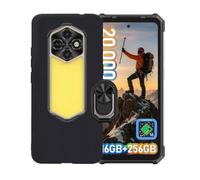 BMPNLSZ Negro Funda para Ulefone RugKing 5 Pro + Negro Anillo de Soporte Giratorio Desmontable de 360°, Suave Silicona TPU Shell Cover Caso Bumper Anti-Golpes Carcasa Case.