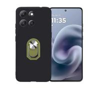 BMPNLSZ Negro Funda para ZTE Blade A35E + Verde Anillo de Soporte Giratorio Desmontable de 360°,Suave Silicona TPU Shell Cover Caso Bumper Anti-Golpes Carcasa Case.