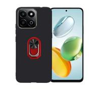 BMPNLSZ Negro Funda para ZTE Blade A55(6,75") + Rojo Anillo de Soporte Giratorio Desmontable de 360°,Suave Silicona TPU Shell Cover Caso Bumper Anti-Golpes Carcasa Case.