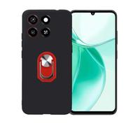 BMPNLSZ Negro Funda para ZTE Blade A56 Pro + Rojo Anillo de Soporte Giratorio Desmontable de 360°,Suave Silicona TPU Shell Cover Caso Bumper Anti-Golpes Carcasa Case.