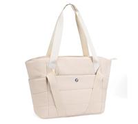 BMQY Bolsa acolchada para mujer, bolsa de lona acolchada con correa para esterilla de yoga, bolsa de viaje, bolsa grande para yoga, gimnasio, trabajo, deporte, beige, BAGUtility