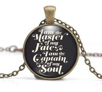 BMRYKCB Colgante inspirador "I Am The Master of My Fate I Am The Captain of My Soul", 25, Zinc, No es una piedra preciosa