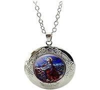 BMRYKCB Collar con medallón con imagen de Jesucristo orando manchado, 20mm, Vidrio Plata, No es una piedra preciosa