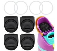 BMSQOFD 4 Juegos Completos de Recambio de Silicona Sello-Tapón y Junta Tórica Compatibles con la Tapa Owala FreeSip,Piezas de Recambio y Accesorios de Goma para la Owala 470 560 710 740 950 1180 ml,B4