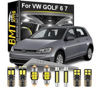 BMT xms Kit de Luces LED Interior para Volkswagen VW GOLF GTI 6 7 MK6 MK7 2008-2018, Bombilla LED Interior para Coches y Camiones, Blanco Brillante 6000K, 11 Piezas
