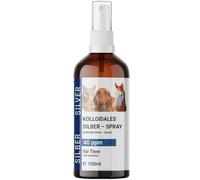 BMUT 1 spray de plata coloidal de 100 ml para mascotas, perro, gato, caballo, spray para heridas, contra picazón, ácaros, 40 ppm