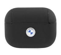 BMW BMAP2SSLBK Funda para AirPods Pro 2 Negro Geniune Leather Silver Logo