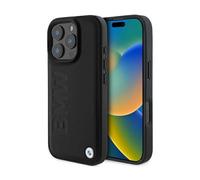 BMW Caso BMHMP16XSLLBK Línea de Cuero Negro - iPhone 16 Pro Max