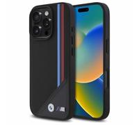 BMW Funda Compatible con iPhone 16 Pro MAX Back-Cover hul - Meshed Tricolor - Funda Compatible con Rayas Magsafe - Negro