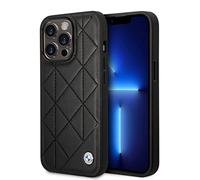 Funda BMW iPhone 14 Pro, Negro - Piel acolchada