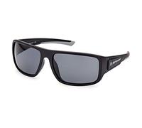 BMW M Motorsport BS0023 Gafas de Sol para Hombre, Gafas de Sol Ligeras Unisex, Forma de Lente Navigator, Lentes Polarizado Ahumado, Negro Mate