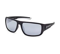 BMW M Motorsport BS0023 Gafas de Sol para Hombre, Gafas de Sol Ligeras Unisex, Forma de Lente Navigator, Lentes de Espejo Ahumado, Negro Mate
