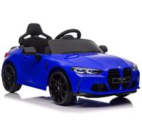 BMW M4 Coche Infantil Eléctrico Azul Pintado Ruedas EVA Cuero LED RC MP3 USB
