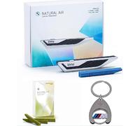 BMW Set de fragancia para interior natural Air Starter + Clear Mountain Freshness + llavero, ficha de la compra, juego de regalo para fans