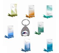 BMW Set de regalo para el interior de 7 ambientadores originales: Clear Mountain Freshness, Clear Skyline, Tropical Forest, Endless Desert, Forest Air, Mountain View & Relaxing Ocean + ficha para la