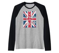 BMX Bike Ciclista Bicicleta UK-Flag Freestyle Race BMX Camiseta Manga Raglan