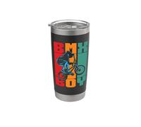 BMX Boy Retro Bike Lover Extreme Sports Biker BMX Racing Vaso térmico de acero inoxidable de doble pared