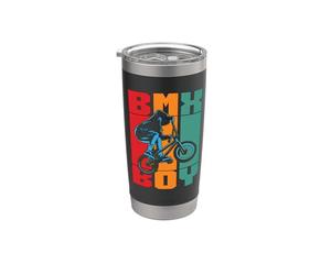 BMX Boy Retro Bike Lover Extreme Sports Biker BMX Racing Vaso térmico de acero inoxidable de doble pared