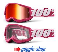 BMX Gafas 100% STRATA 2 Motocross MX Enduro Bicicleta 100 PERCENT Espejo/Claro