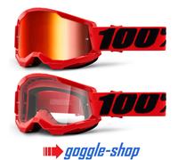 BMX Gafas 100% STRATA 2 Motocross MX Enduro Bicicleta 100 PERCENT Espejo/Claro