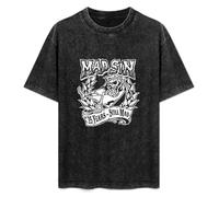BmxauZ Mad Sin Punk Rock Metal Black Printing Graphic Mens Sweatshirts Unisex Hooded T-Shirt Black M