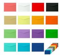 BMZXCH 150 Piezas 15 Colores Conjunto de Mini Sobres Sobre Pequeños Scrap Colores Papel de Colores Regalo Multicolor para Regalos para Bodas, Cumpleaños, Fiestas, tarjetas de Navidad (115 x 83 mm)