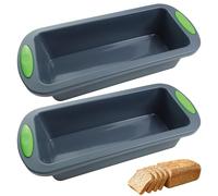 BMZXCH 2 Piezas Molde Bizcocho Rectangular Antiadherente Silicona Rectangular Bizcocho Horno Reposteria para Pan Silicona para Pasteles Panes Tostadas (28 x 12 x 6,3 cm)