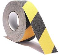 BN Cinta Antideslizante,Cinta de Advertencia Cinta de Pasos Adhesivos Libres de Residuos Abrasivos de Alta Traccion con Agarre Fuerte para Interiores y Exteriores de 50mmX5m,Negro + Amarillo
