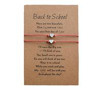 Bn0151-09l - Juego de 2 pulseras para el primer día de escuela, pulseras para mamá y yo, aretes para madre de los años 90, talla única, Metal, No es una piedra preciosa