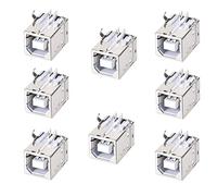 bnafes 8PCS USB 2.0 tipo B conector hembra Jack puerto, 4-Pin DIP ángulo recto de 90 grados, adaptador de repuesto de reparación