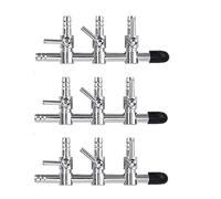 bnafes Acuario 3 vías en línea colector de flujo de aire bomba de tubo divisor palanca de control válvula de 3 unidades