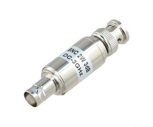 BNC Atenuador Fijo, 2W 3dB DC-3GHz, 50 Ohm Macho a Hembra RF Reductor de Señal Coaxial, Acero Inoxidable