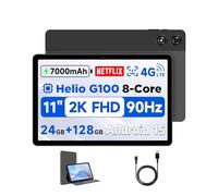 BNCF Tablet 11 Pulgadas Android 15, Helio G100 Octa-Core 24GB+128GB (1TB TF) Bpad 11 FHD 1920×1200 IPS 90Hz Widevine L1, 7000mAh 5MP+8MP Cámara, 4G LTE+2,4G/5G WiFi+BT5,0+GPS con Funda Protectora