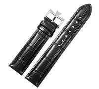 BNCXMO 19 mm 20 mm 21 mm 22 mm Reemplazo de banda de reloj de cuero genuino para patrimonio VC Black Blue Brown Cow Wide (Color: 25-12 mm, tamaño: 22 mm)
